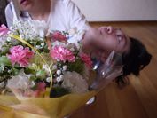 お姉ちゃんと一緒にお花を見たよ