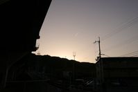 夕空とひこうき雲